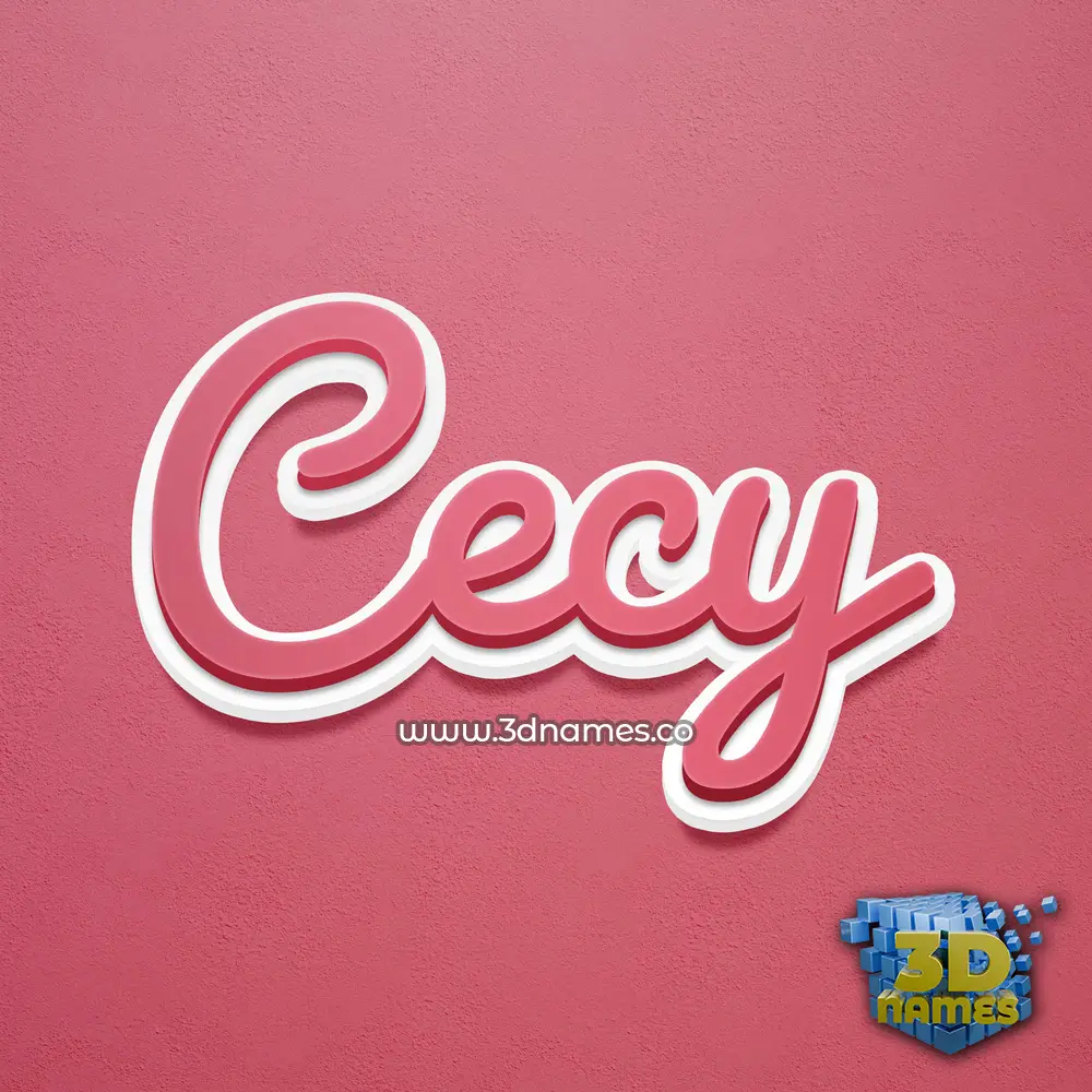 cecy in Red Scribble style - 3D name wallpaper