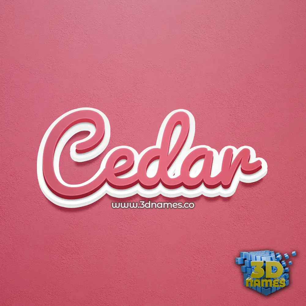 cedar in Red Scribble style - 3D name wallpaper