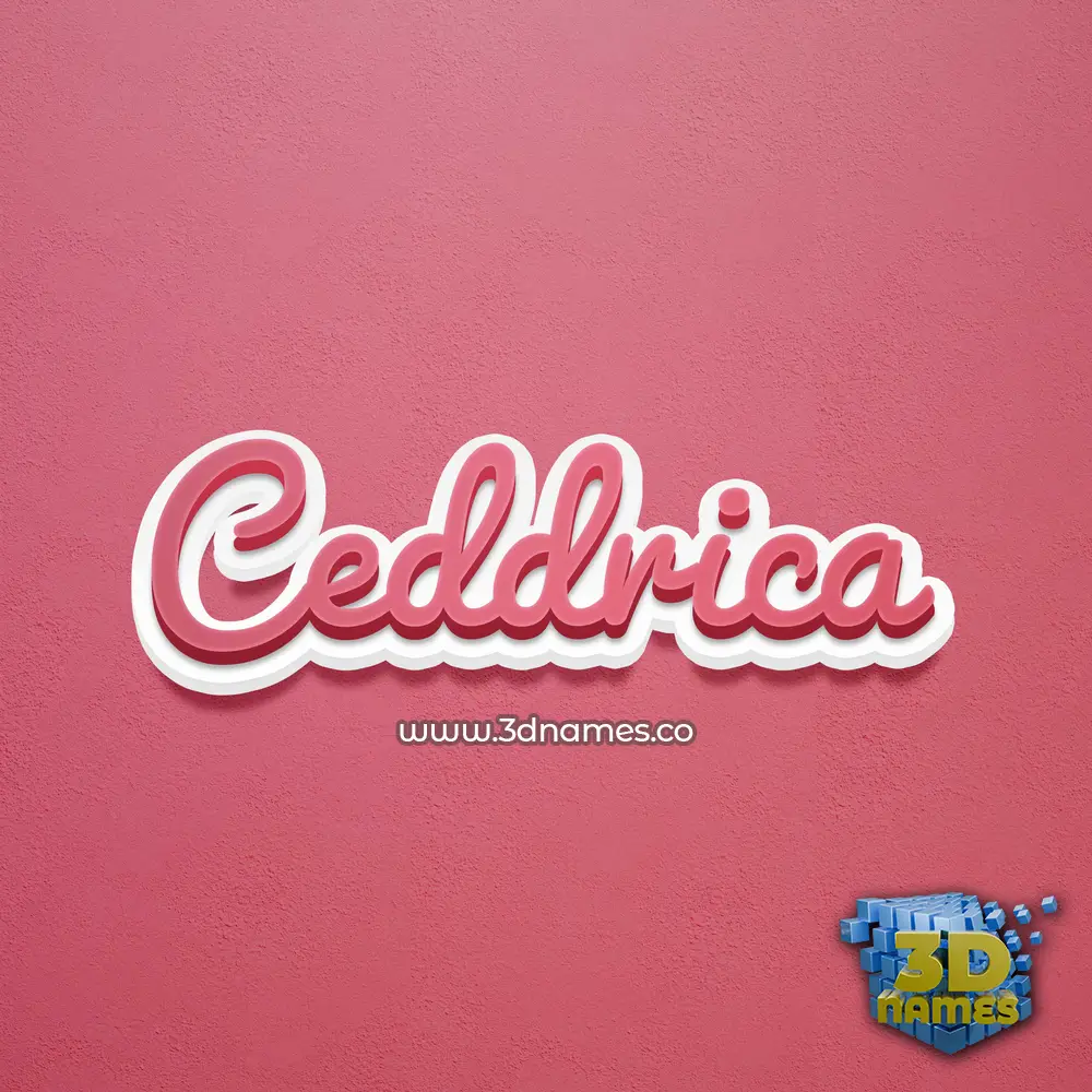 ceddrica in Red Scribble style - 3D name wallpaper
