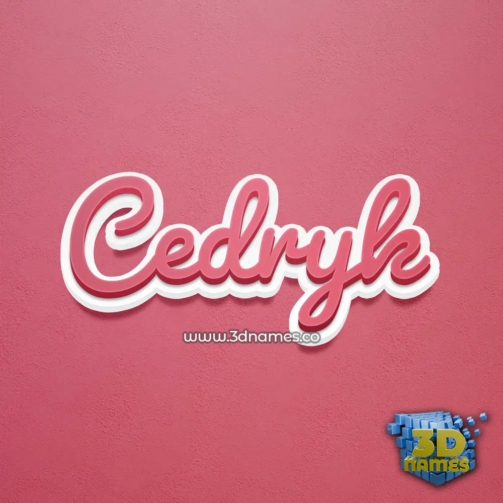 cedryk in Red Scribble style - 3D name wallpaper