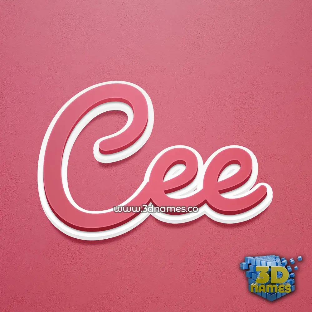 cee in Red Scribble style - 3D name wallpaper