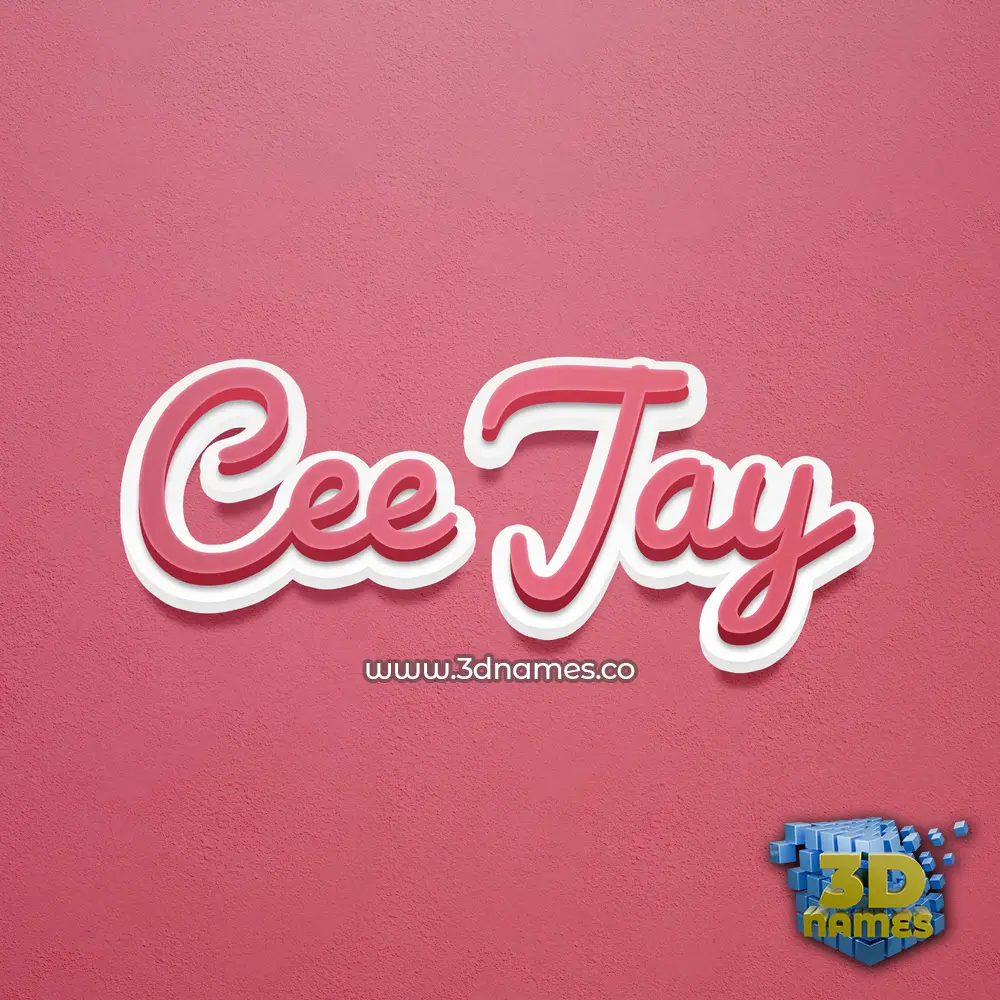 cee jay in Red Scribble style - 3D name wallpaper