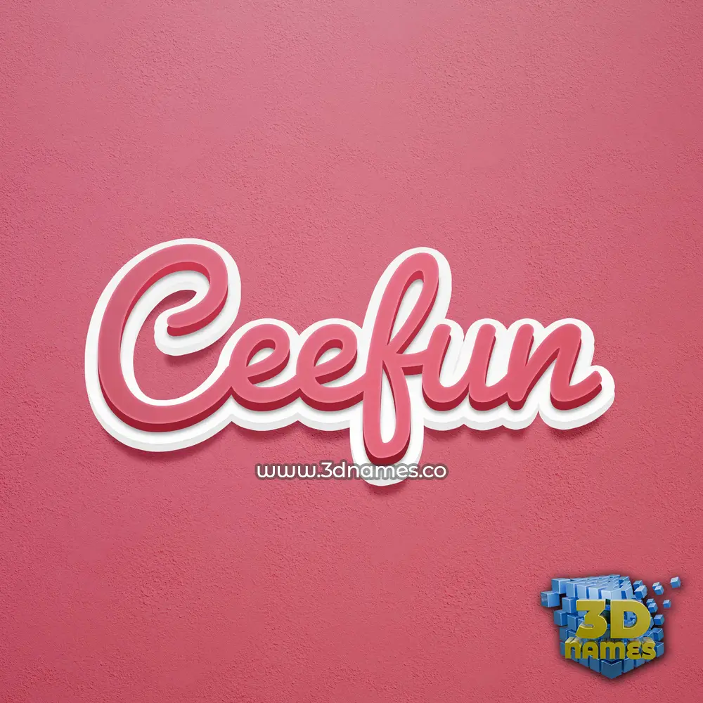 ceefun in Red Scribble style - 3D name wallpaper