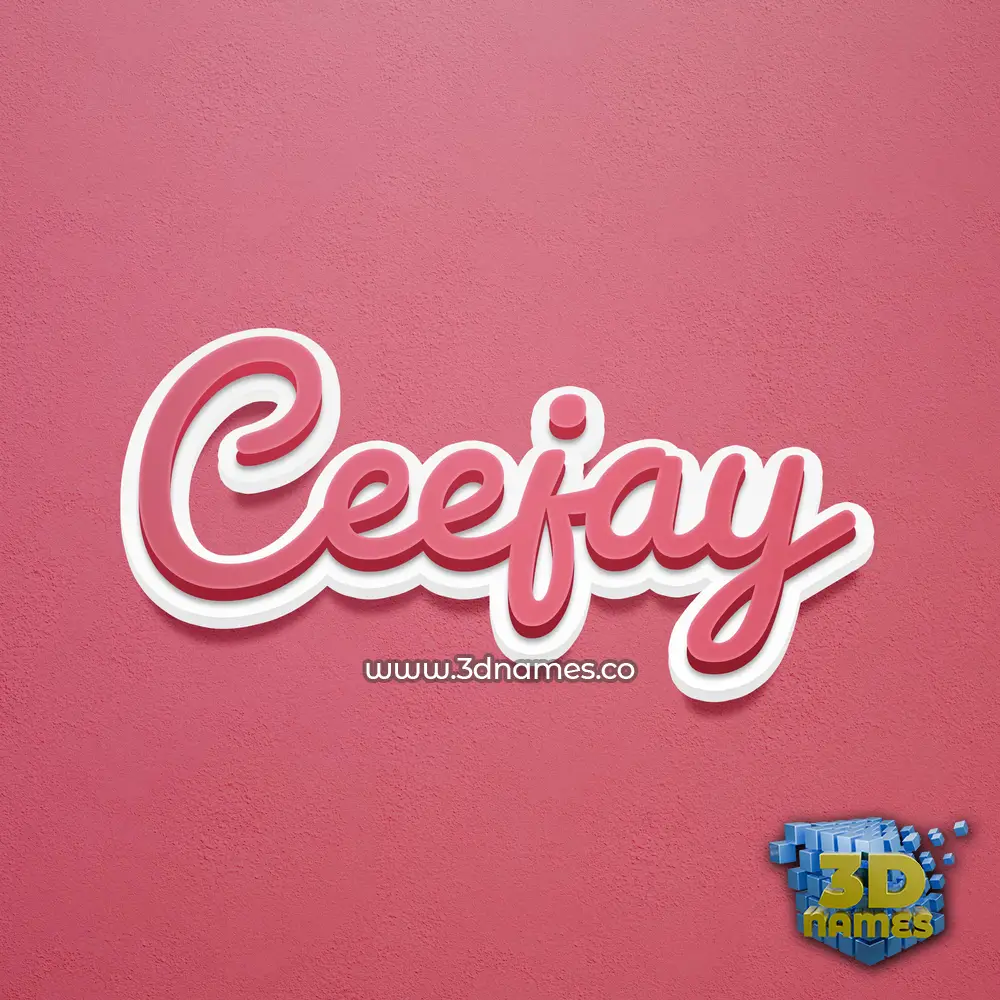ceejay in Red Scribble style - 3D name wallpaper