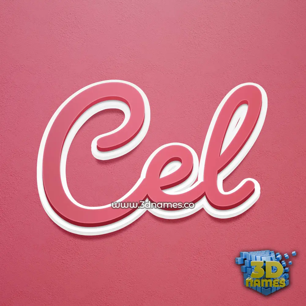 cel in Red Scribble style - 3D name wallpaper