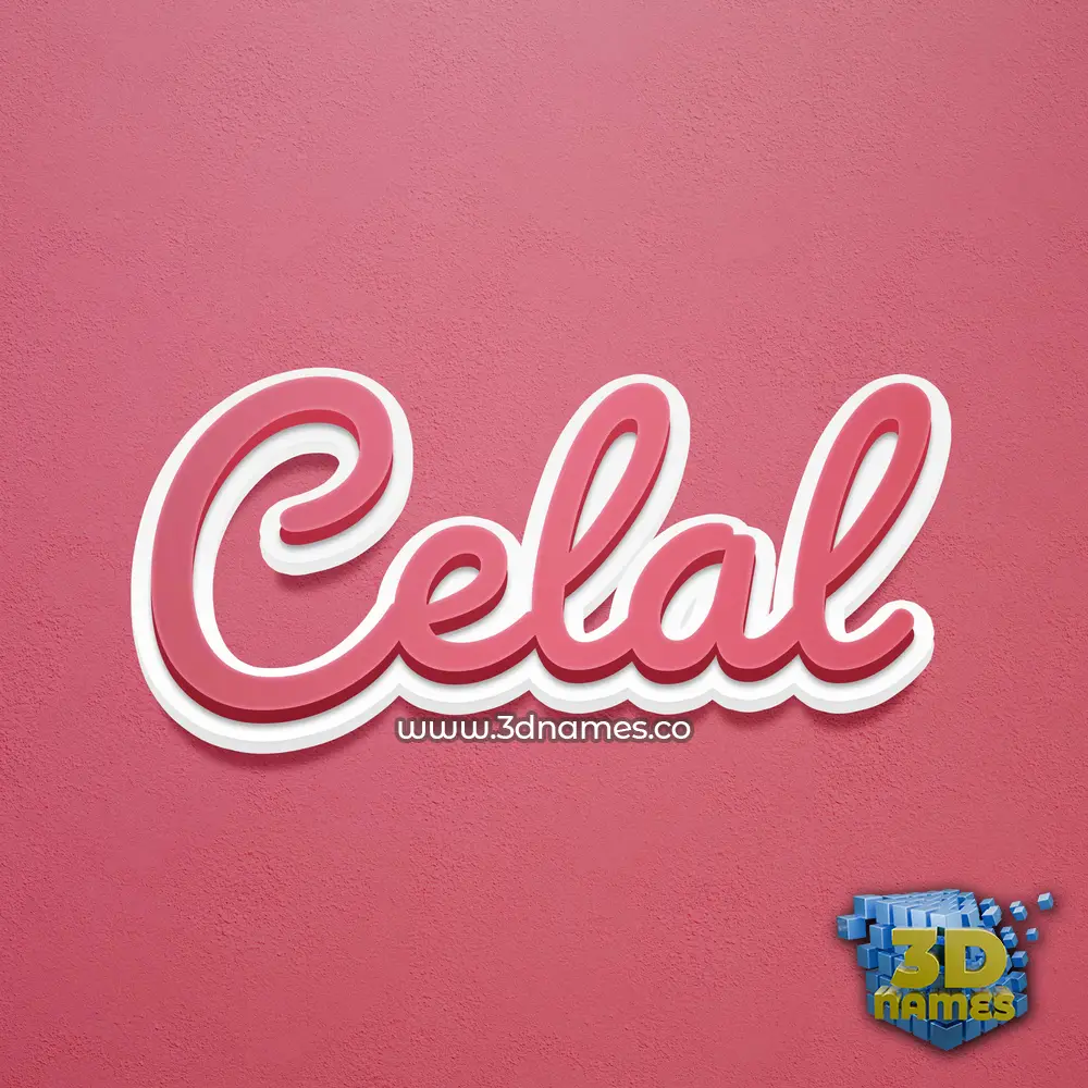celal in Red Scribble style - 3D name wallpaper