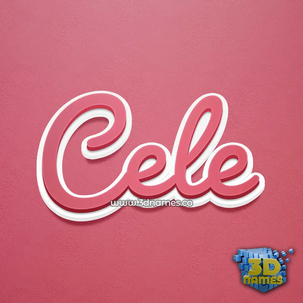 cele in Red Scribble style - 3D name wallpaper