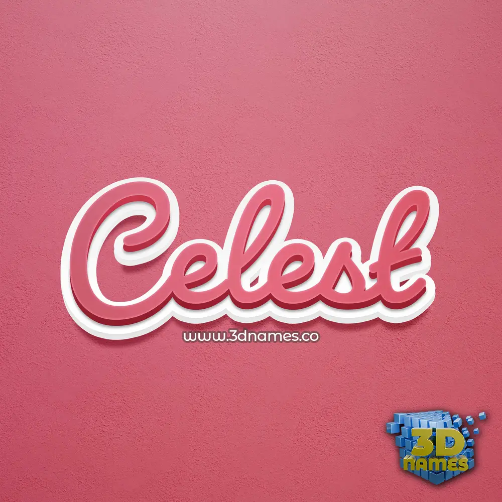 celest in Red Scribble style - 3D name wallpaper