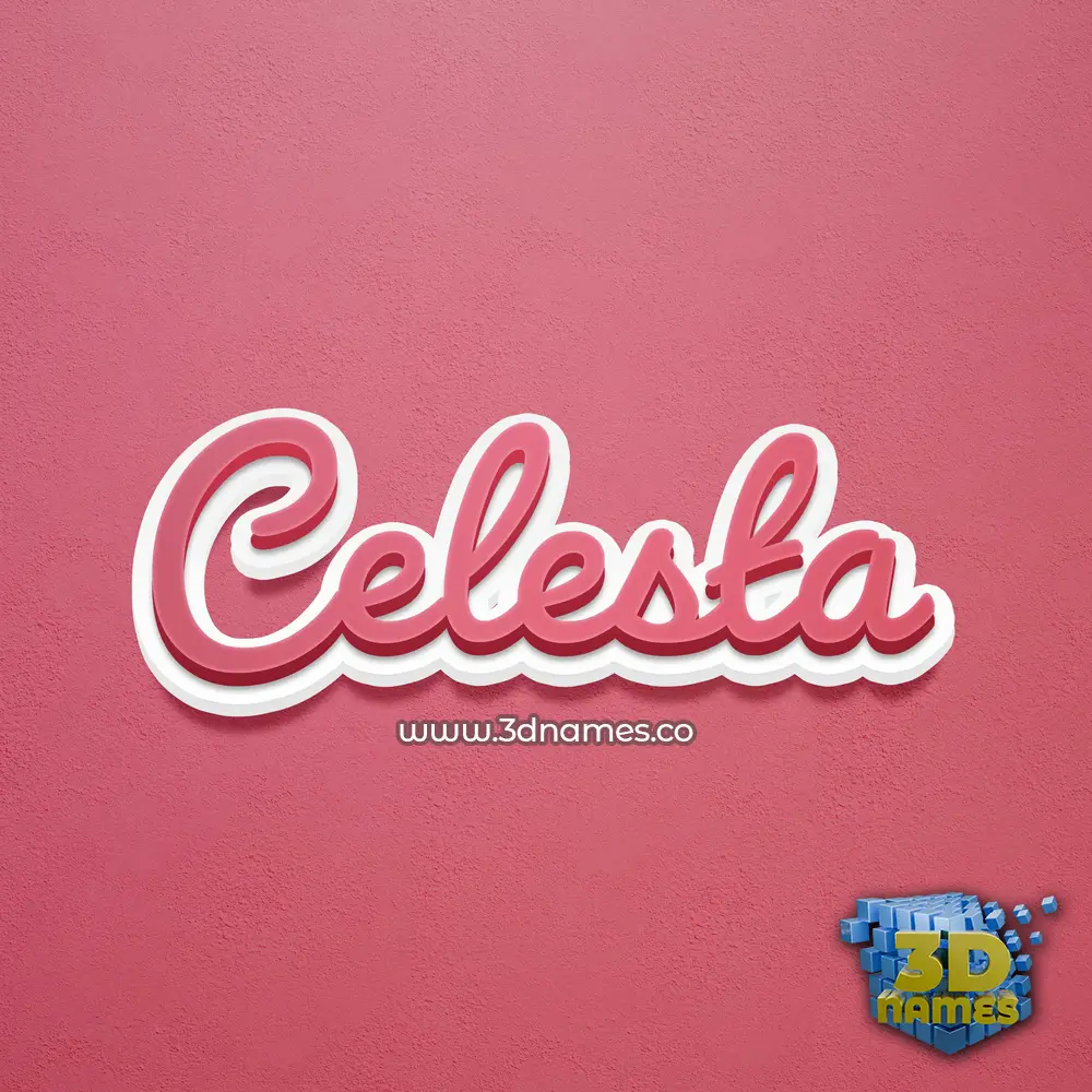 celesta in Red Scribble style - 3D name wallpaper