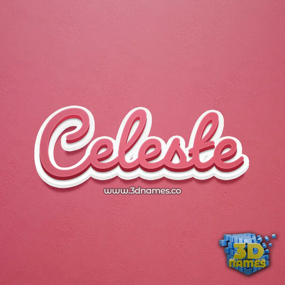 celeste in Red Scribble style - 3D name wallpaper