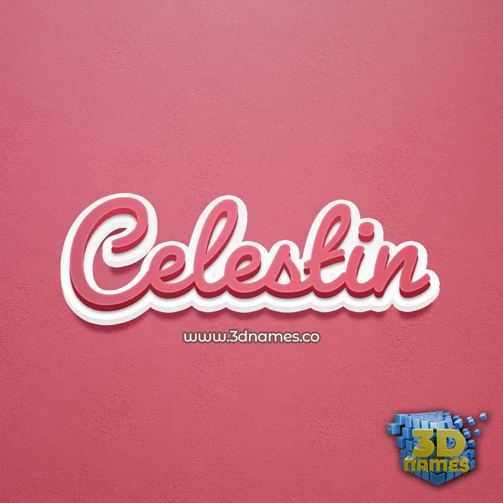 celestin in Red Scribble style - 3D name wallpaper