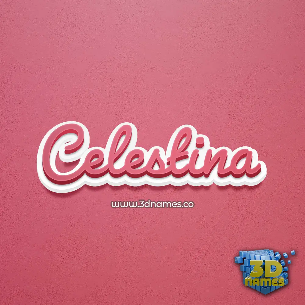 celestina in Red Scribble style - 3D name wallpaper