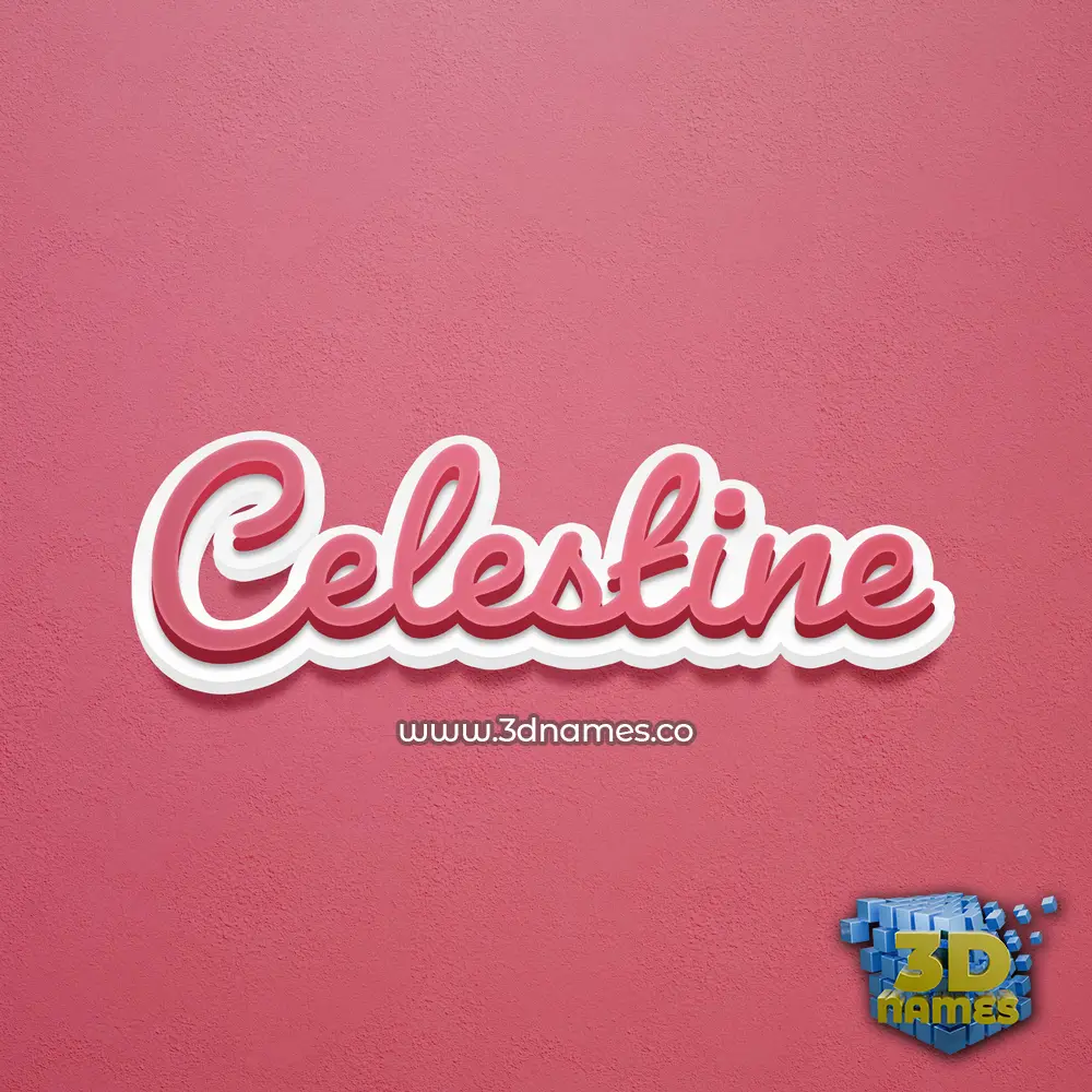 celestine in Red Scribble style - 3D name wallpaper