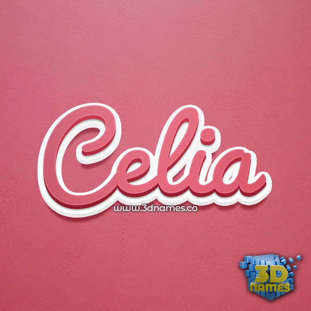 celia in Red Scribble style - 3D name wallpaper