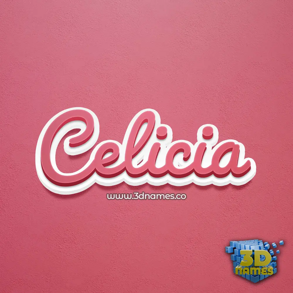 celicia in Red Scribble style - 3D name wallpaper