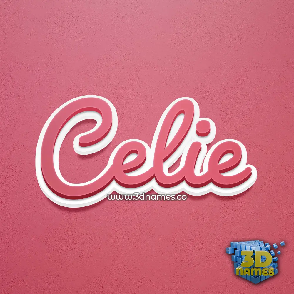 celie in Red Scribble style - 3D name wallpaper