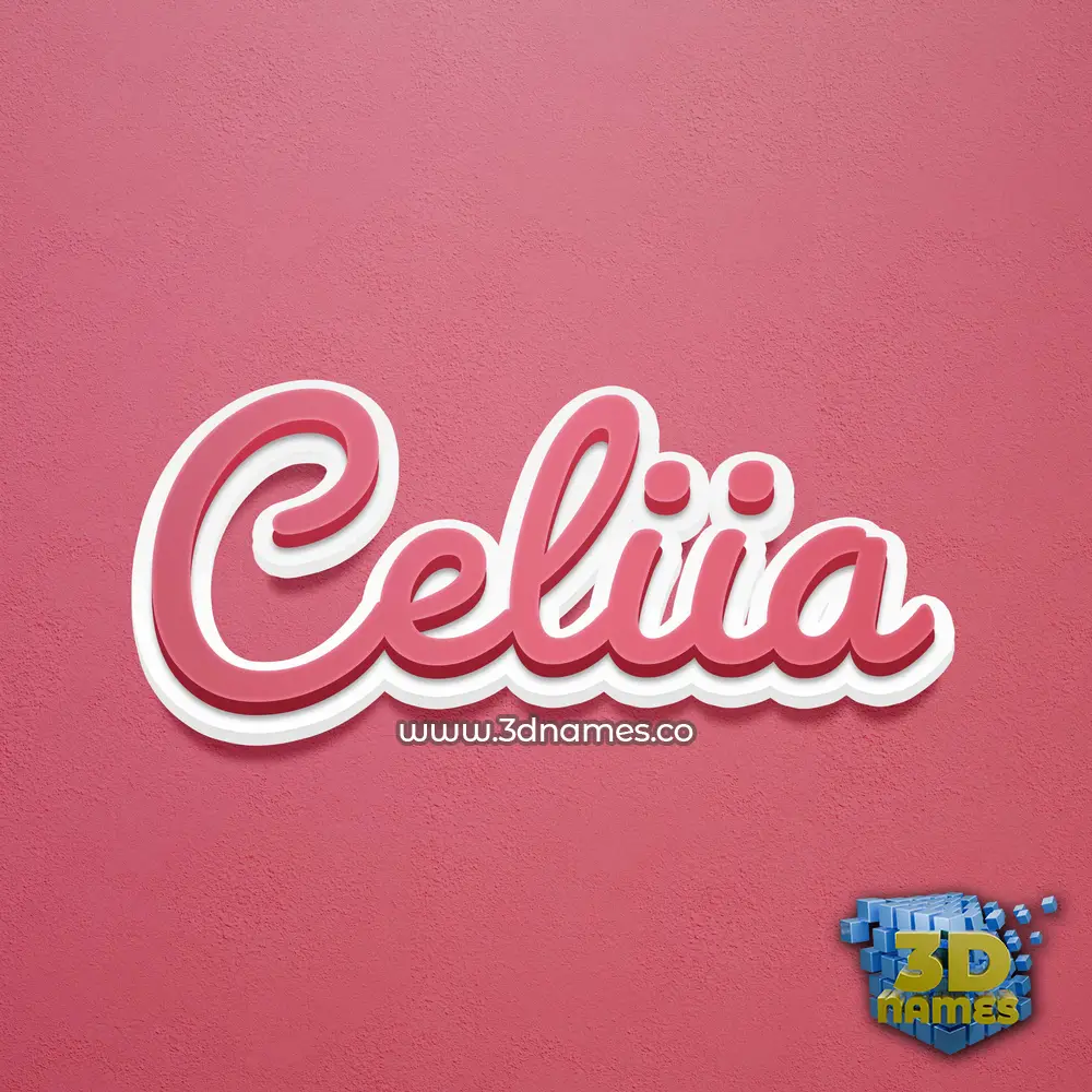 celiia in Red Scribble style - 3D name wallpaper
