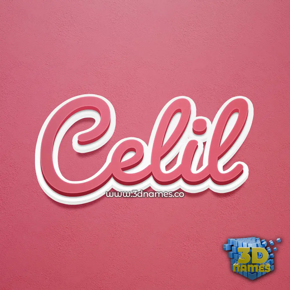 celil in Red Scribble style - 3D name wallpaper