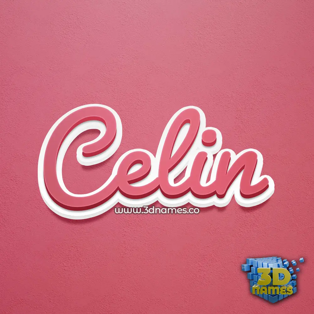 celin in Red Scribble style - 3D name wallpaper