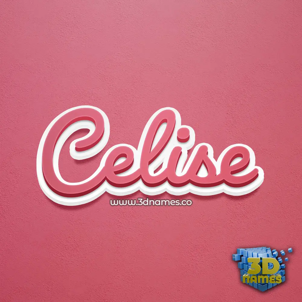 celise in Red Scribble style - 3D name wallpaper