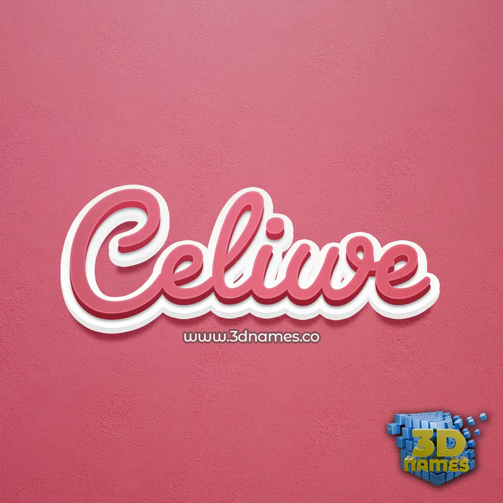 celiwe in Red Scribble style - 3D name wallpaper