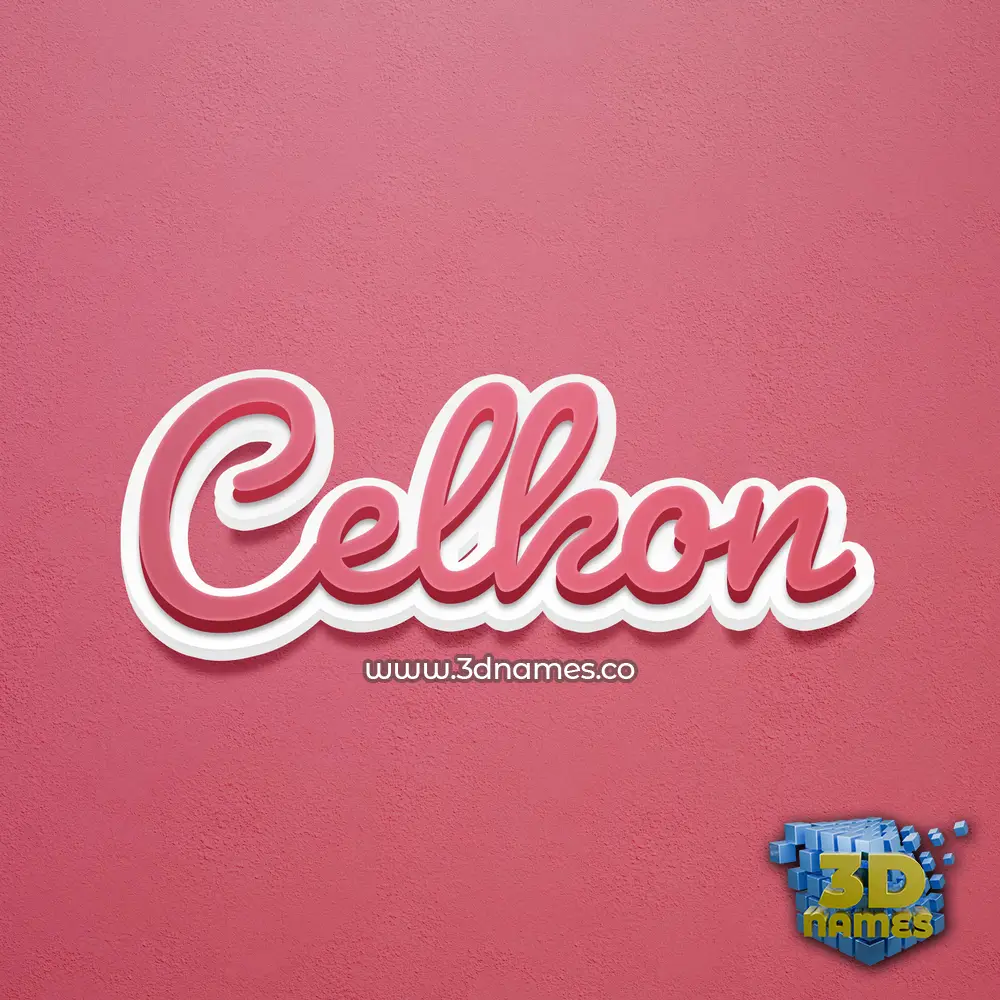 celkon in Red Scribble style - 3D name wallpaper