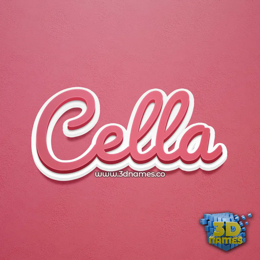 cella in Red Scribble style - 3D name wallpaper