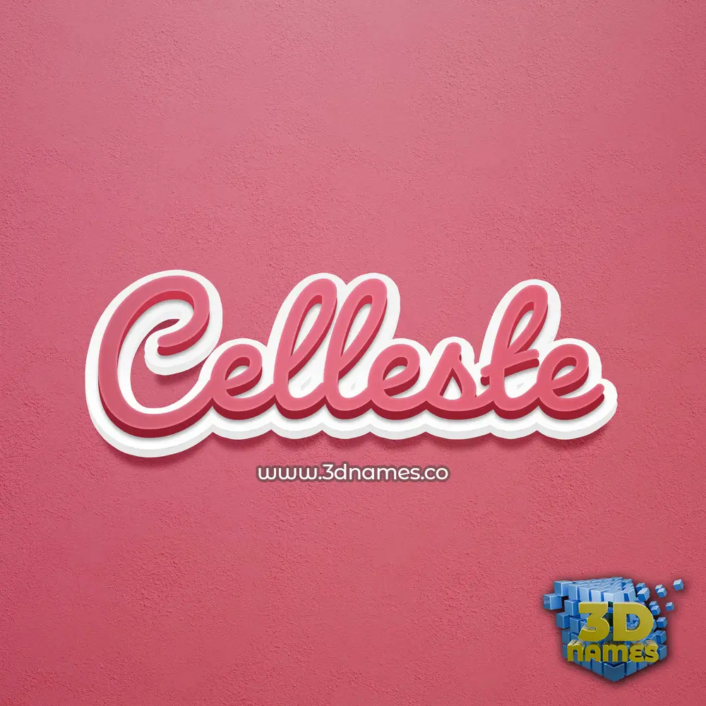 celleste in Red Scribble style - 3D name wallpaper