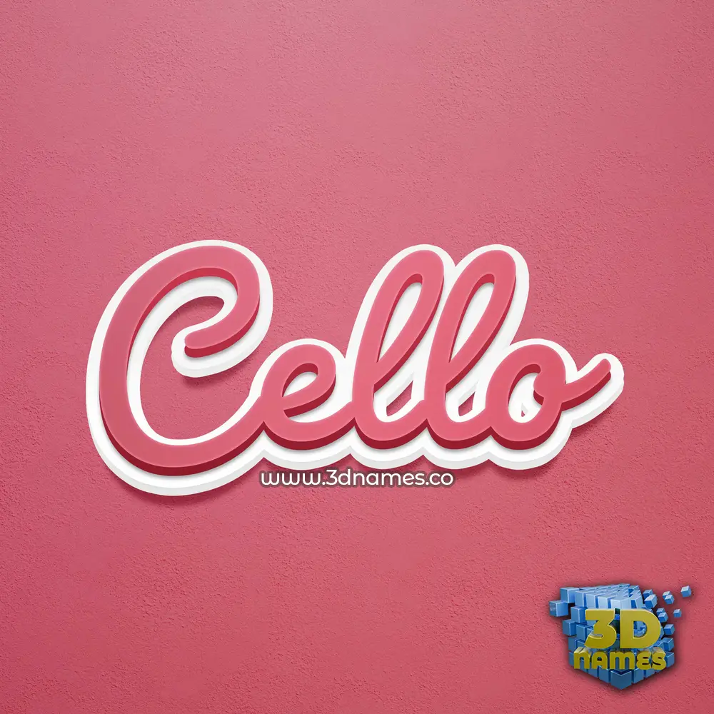 cello in Red Scribble style - 3D name wallpaper