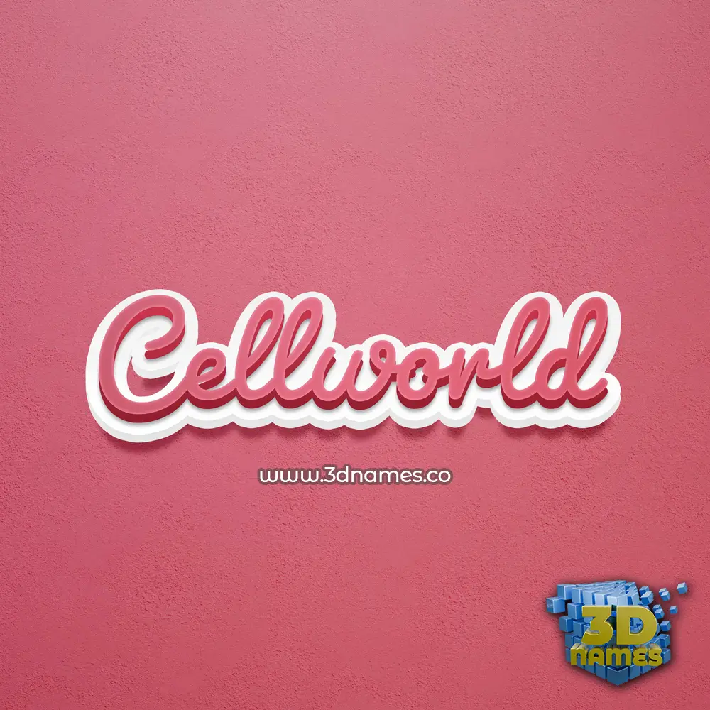 cellworld in Red Scribble style - 3D name wallpaper