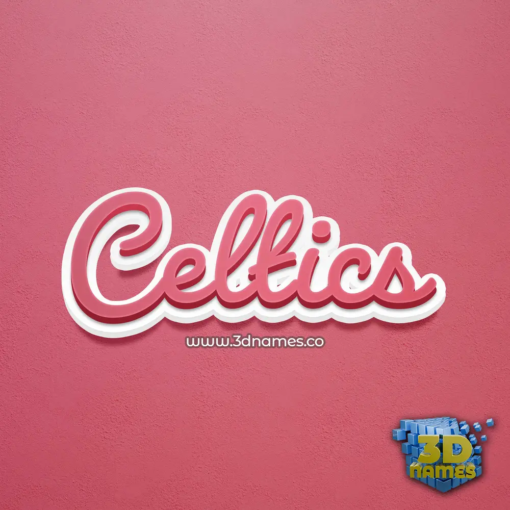 celtics in Red Scribble style - 3D name wallpaper