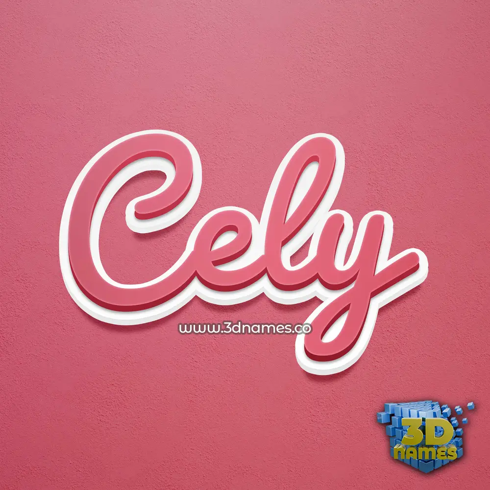 cely in Red Scribble style - 3D name wallpaper
