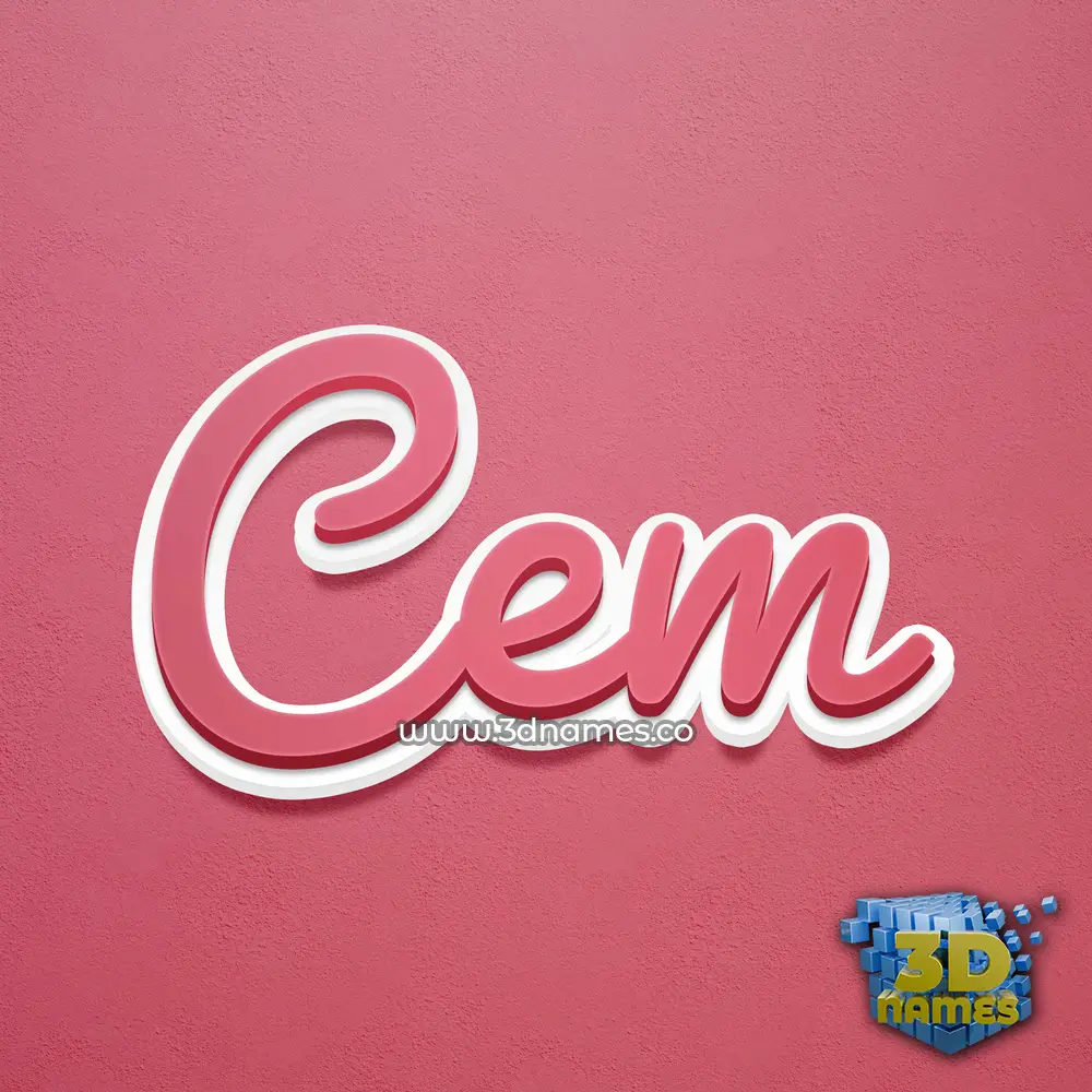 cem in Red Scribble style - 3D name wallpaper
