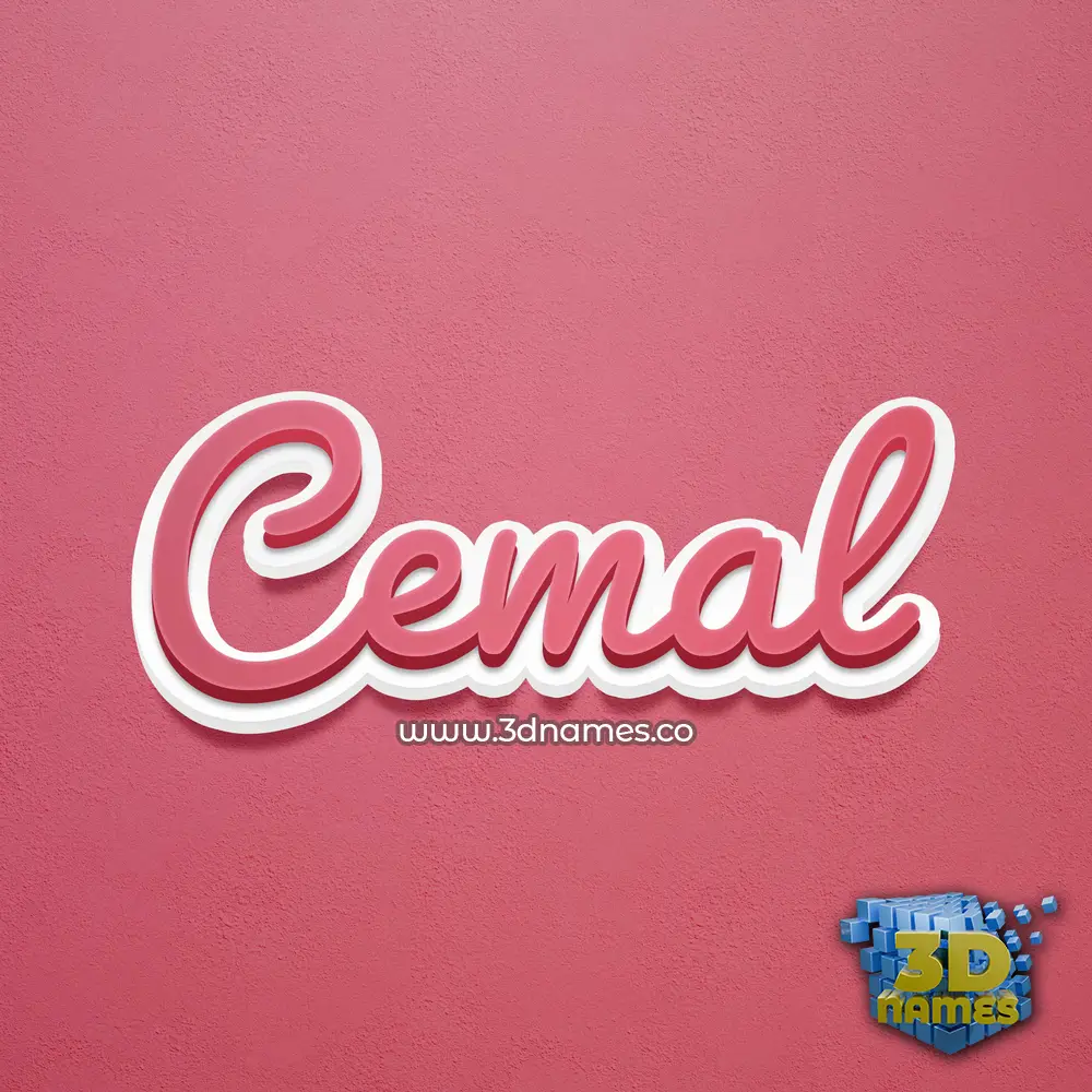 cemal in Red Scribble style - 3D name wallpaper