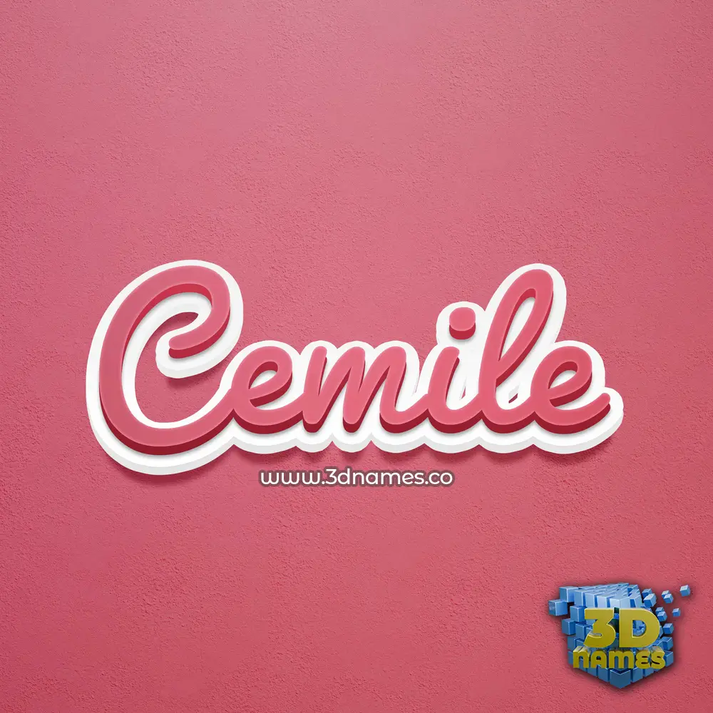 cemile in Red Scribble style - 3D name wallpaper