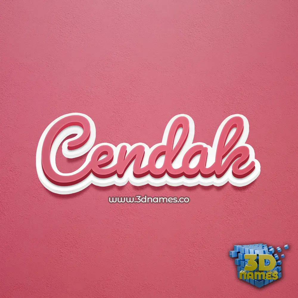 cendak in Red Scribble style - 3D name wallpaper