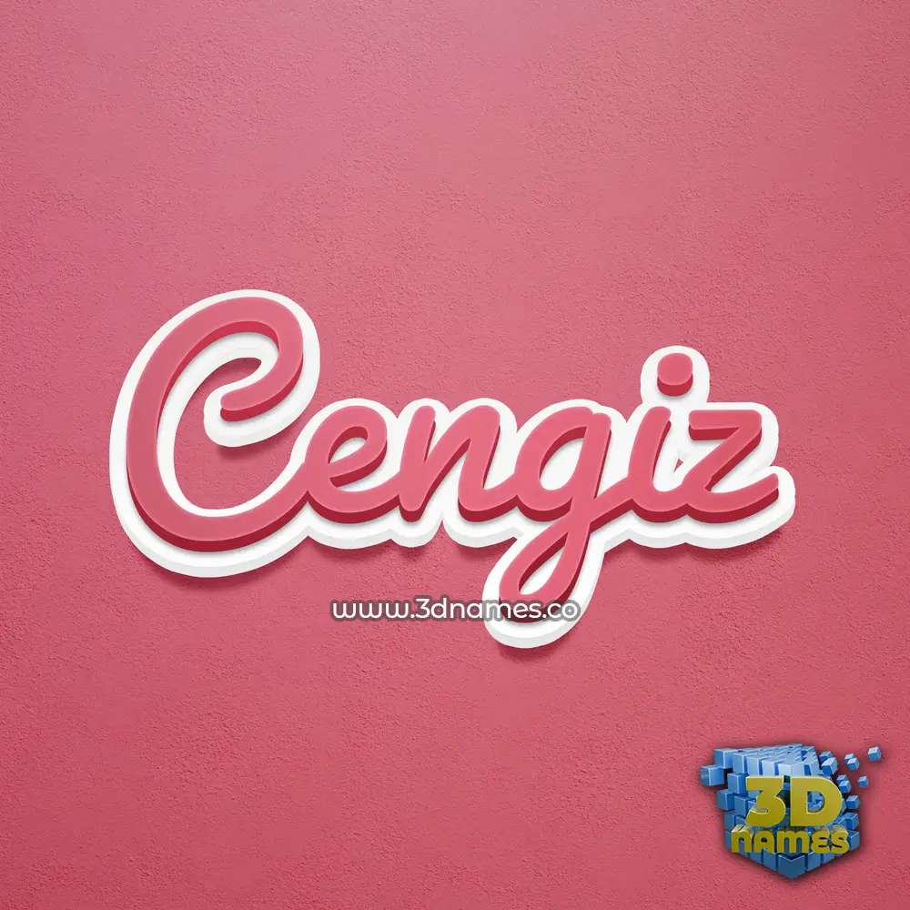 cengiz in Red Scribble style - 3D name wallpaper