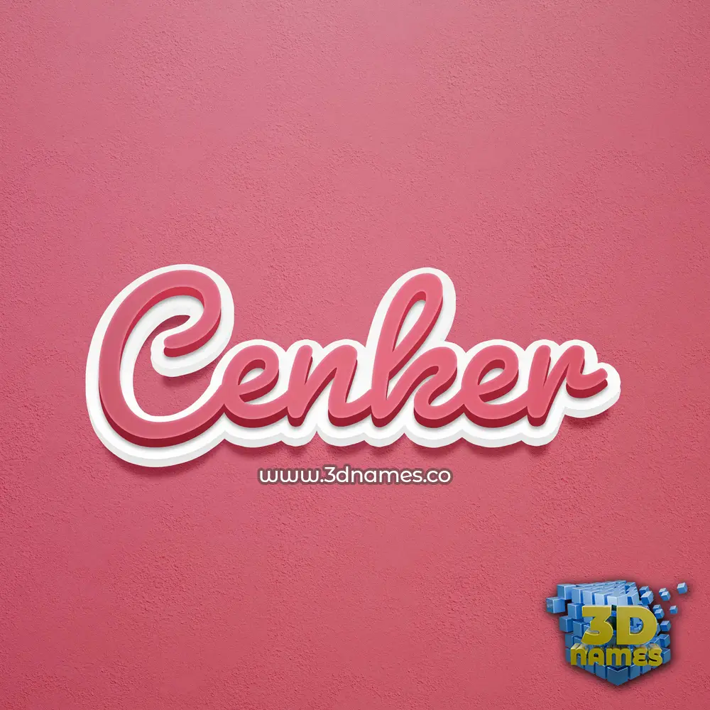 cenker in Red Scribble style - 3D name wallpaper