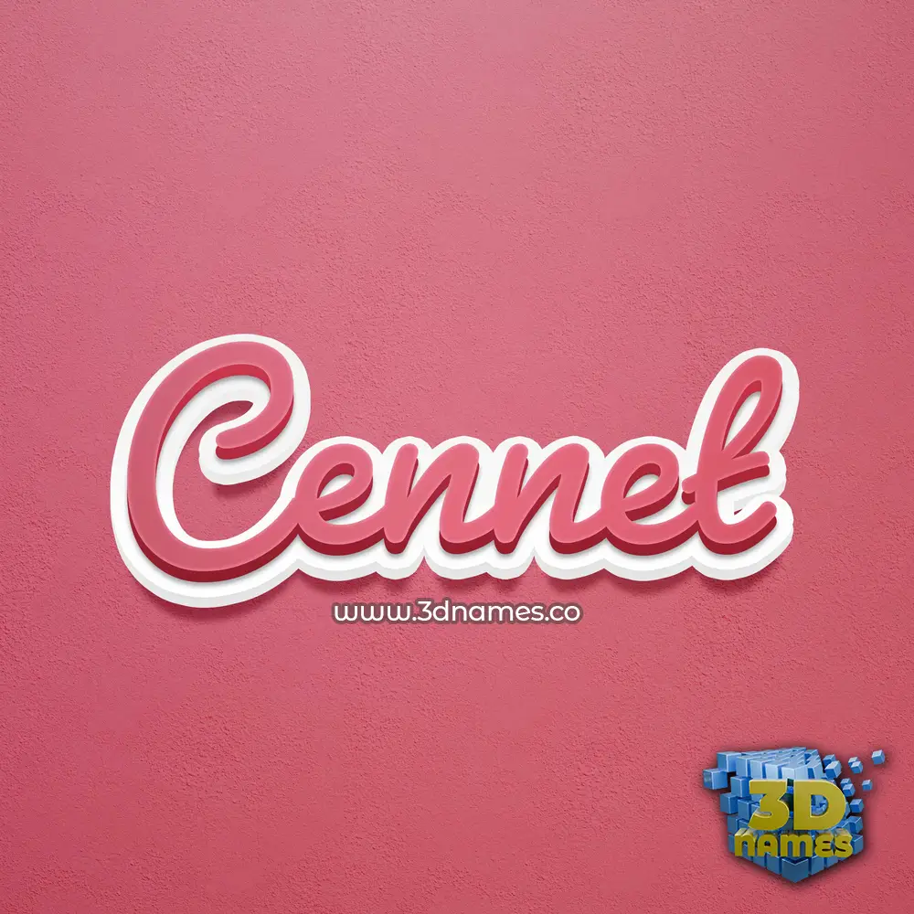 cennet in Red Scribble style - 3D name wallpaper