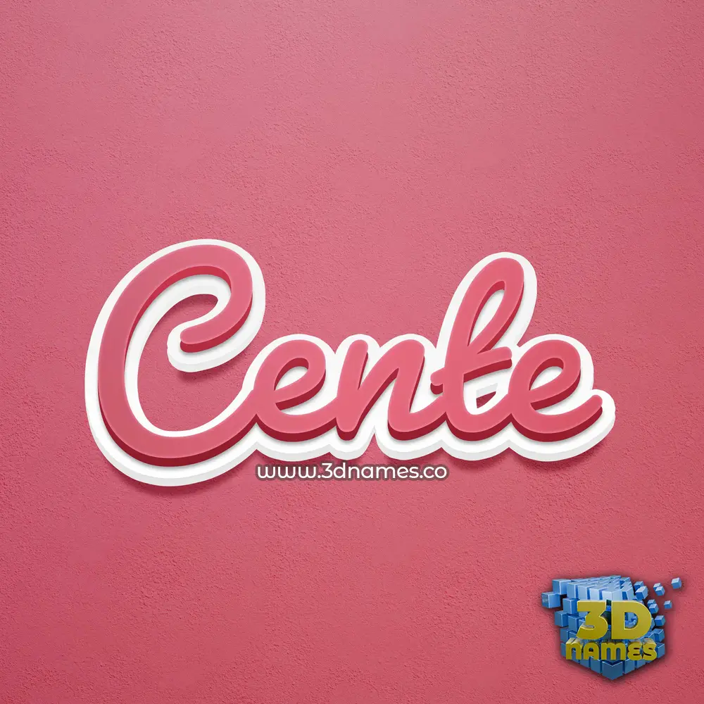 cente in Red Scribble style - 3D name wallpaper