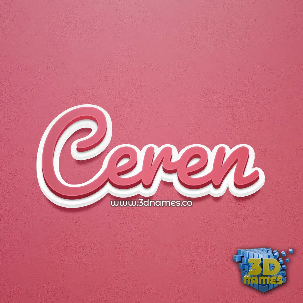 ceren in Red Scribble style - 3D name wallpaper