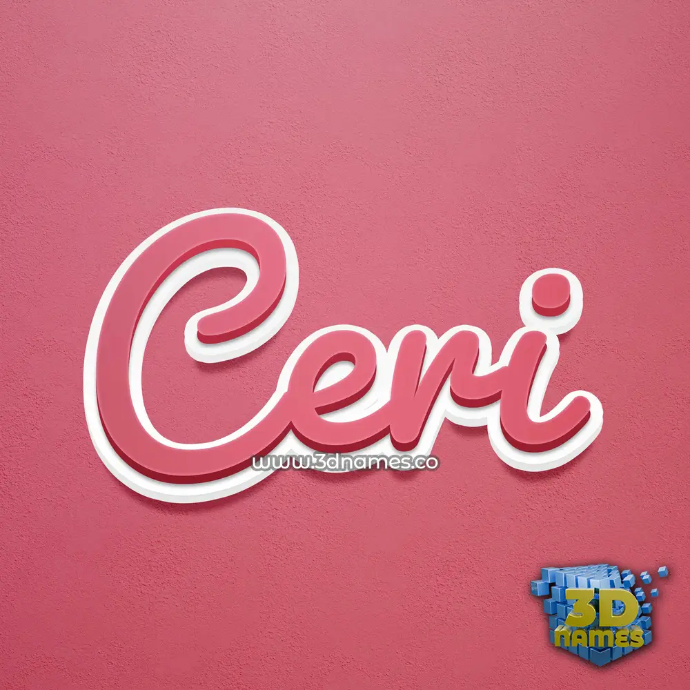 ceri in Red Scribble style - 3D name wallpaper