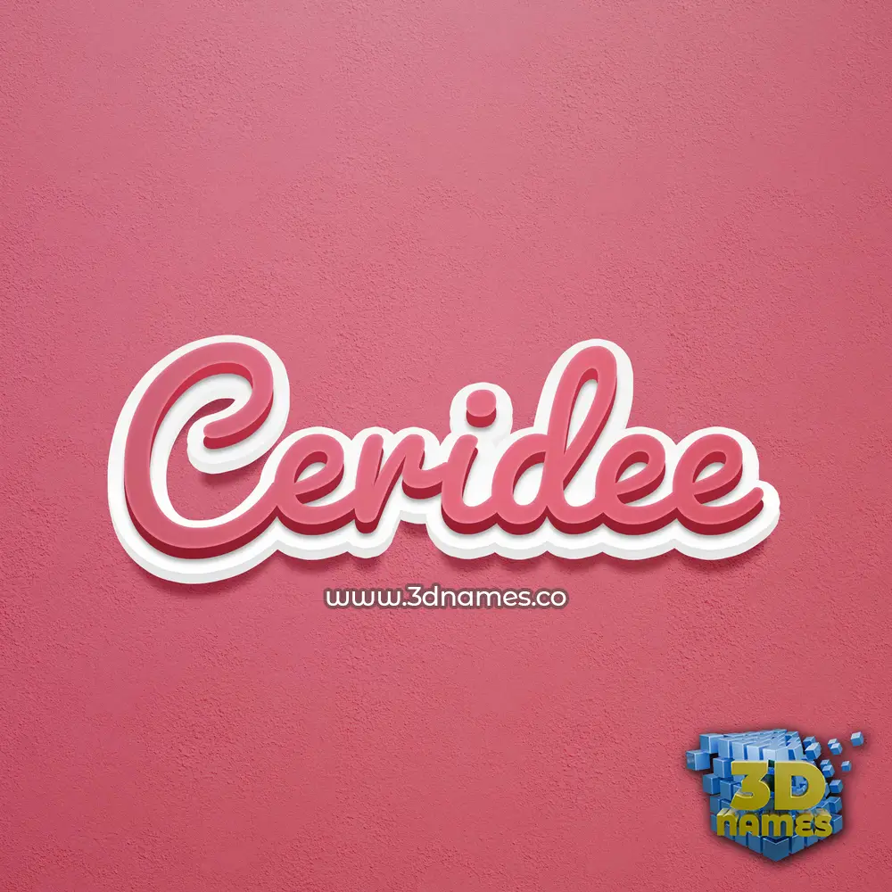 ceridee in Red Scribble style - 3D name wallpaper