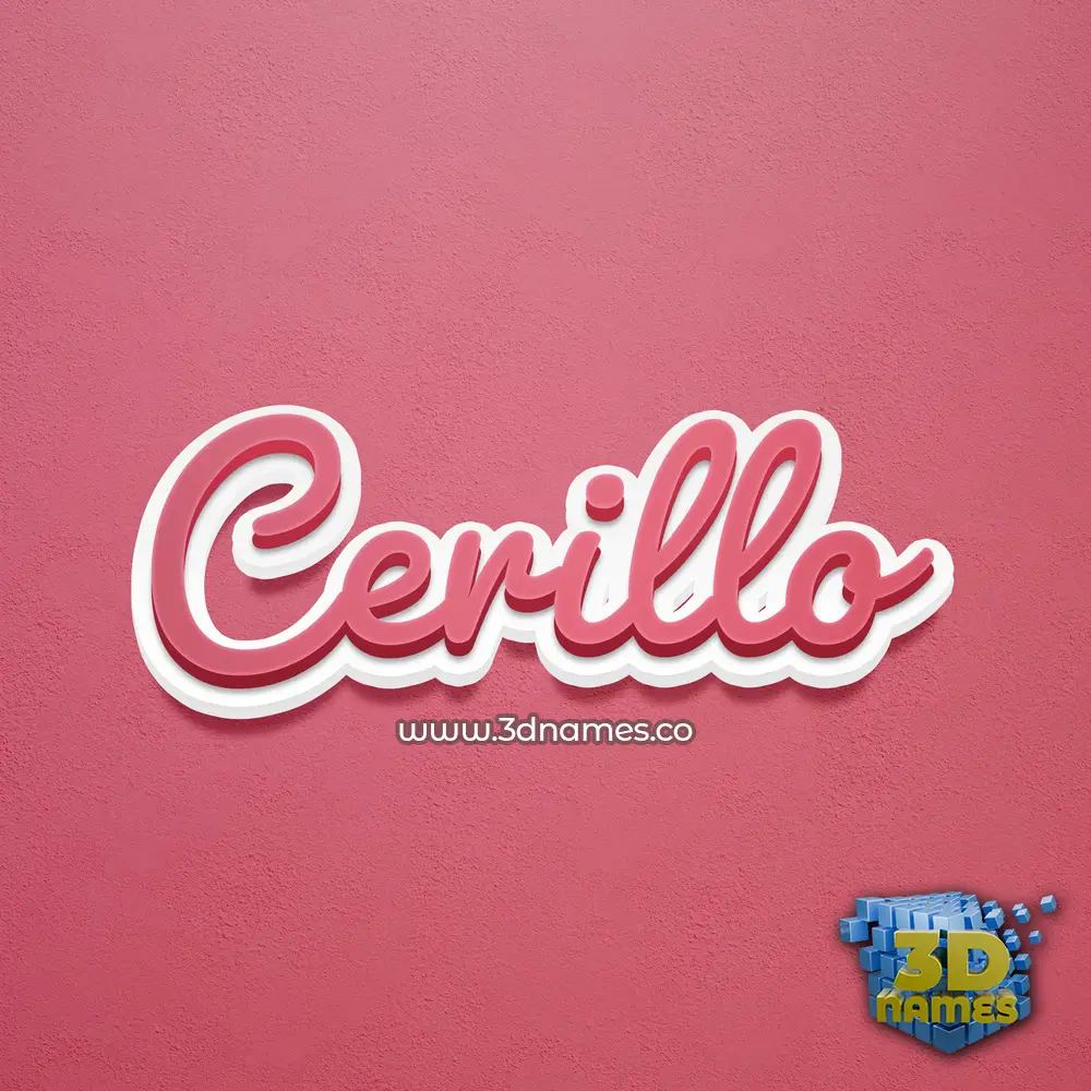 cerillo in Red Scribble style - 3D name wallpaper