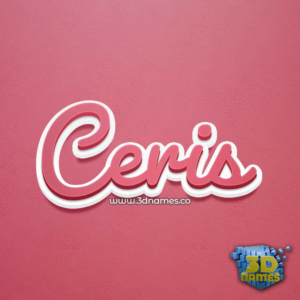 ceris in Red Scribble style - 3D name wallpaper