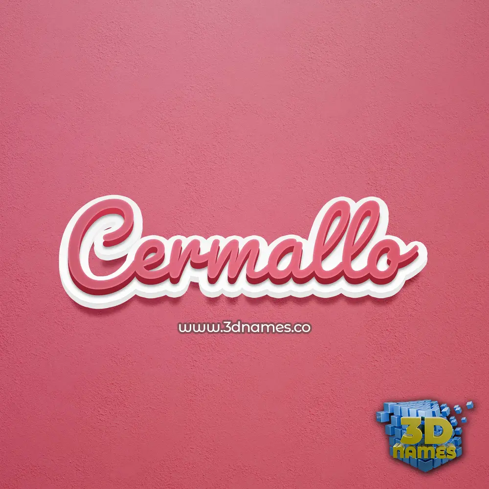 cermallo in Red Scribble style - 3D name wallpaper