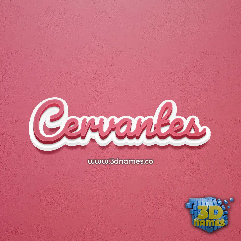 cervantes in Red Scribble style - 3D name wallpaper