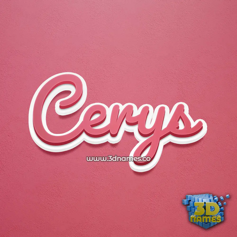 cerys in Red Scribble style - 3D name wallpaper