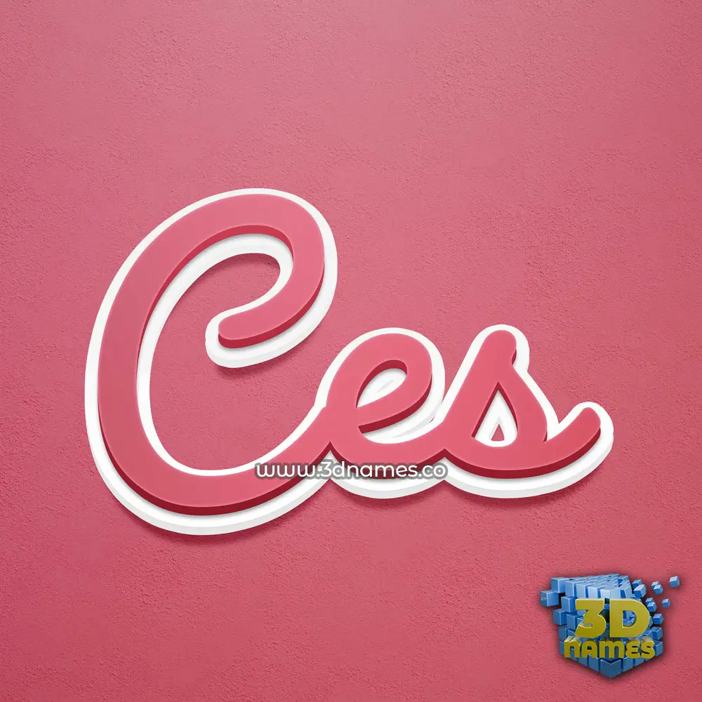ces in Red Scribble style - 3D name wallpaper