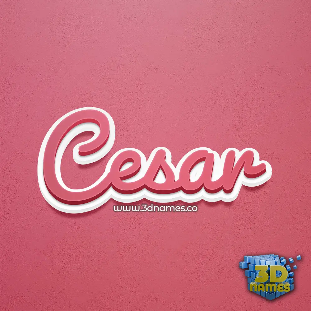 cesar in Red Scribble style - 3D name wallpaper